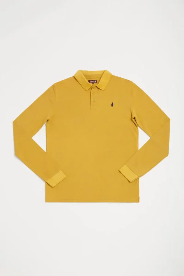 Polo uni manches longues Camel - MCS